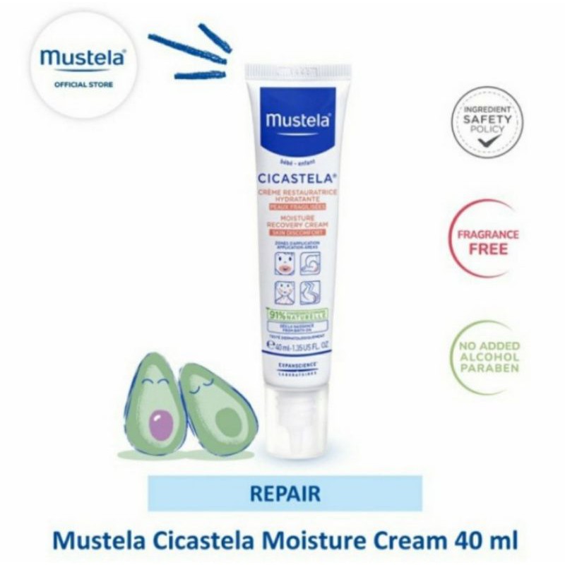 MUSTELA Cicastela Moisturizing Repair Cream 40ml Krim Ruam Iritasi