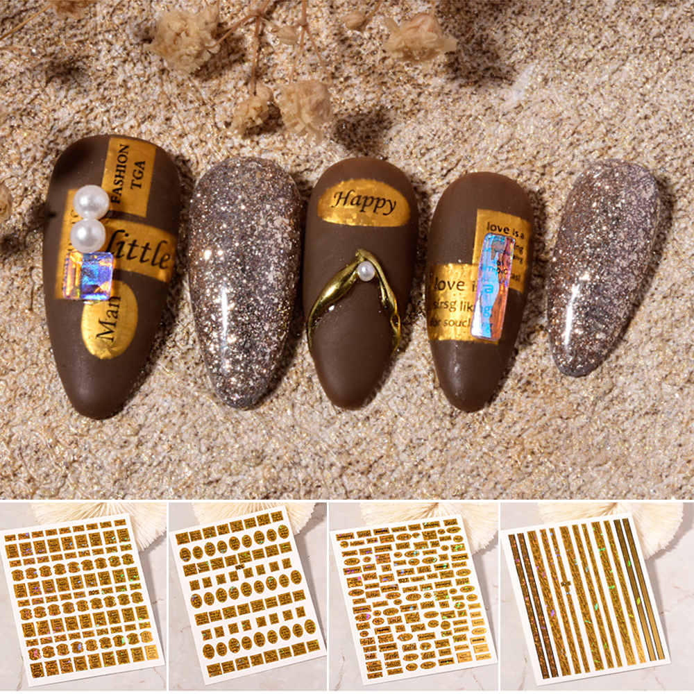 Mxbeauty Stiker Kuku 3d Diy Dengan Glitter Untuk Nail Art