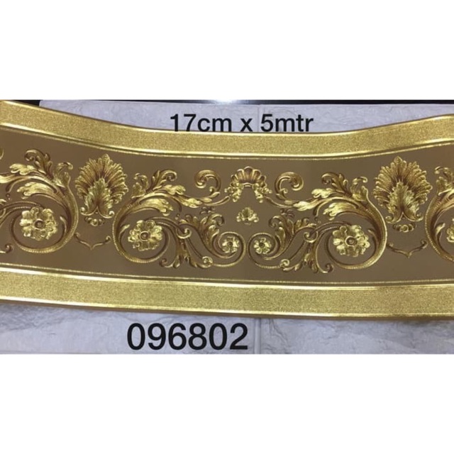 Wallpaper Dinding Border List Klasik Gold mewah
