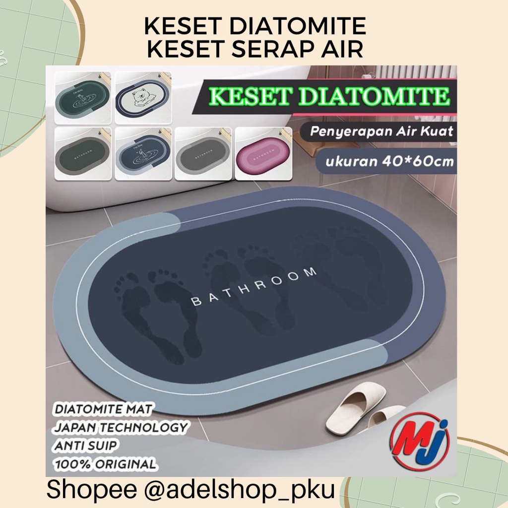 Keset Kaki Diatomite Nyerap Air / Alas kaki Diatomite Anti Slip Anti Bau Nyerap Air Anti Bakteri/ La
