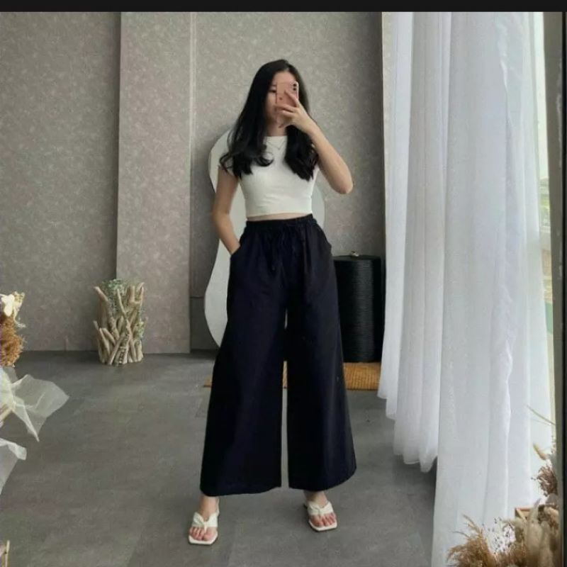 Celana kulot Panjang cigaret remaja ABG pola lebar-2