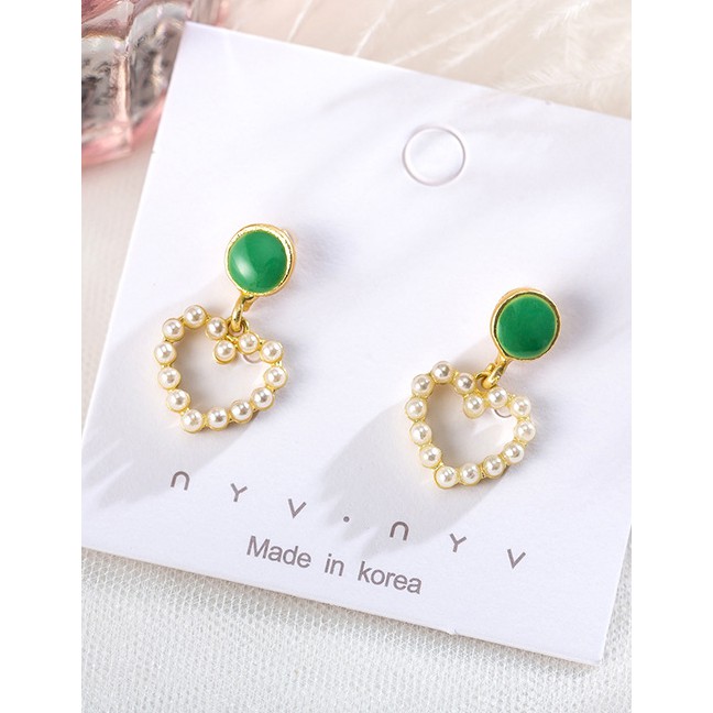 LRC Anting Tusuk Fashion Love Millet Beads Earrings F65364