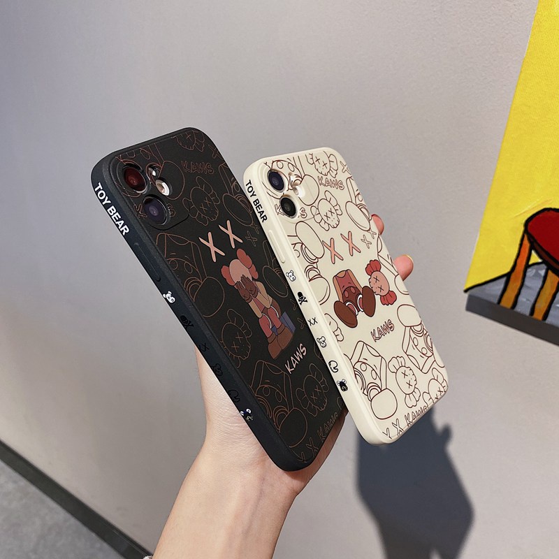 Edge Black KAWS Funny Silicone Soft Case iP iPhone 6 6S 7 8 + Plus X XS XR 11 12 13 Pro Max Casing Xiaomi Redmi 8 9 10 9A 9C 9T Note 7 11 Pro