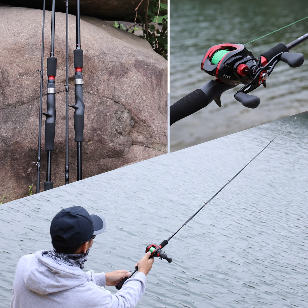 Sougayilang 2 Bagian 1.8M 2.1M Spinning Casting Fishing Rod Fiber Carbon Fishing Pole Fishing Tackle Joran Pancing