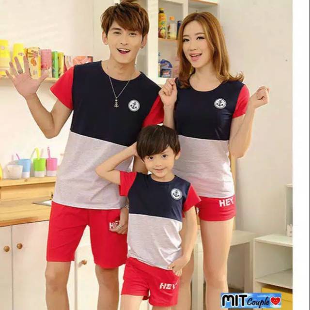 Couple keluarga / Kaos Couple Motif jangkar