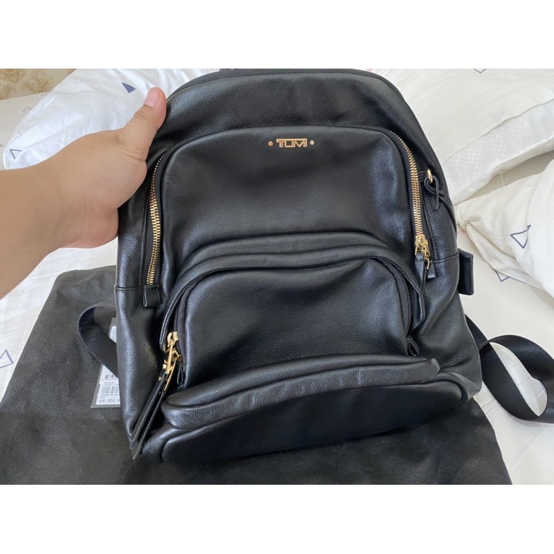 Tas Voyageur Backpack Tumi Kulit Original (Preloved, Black)