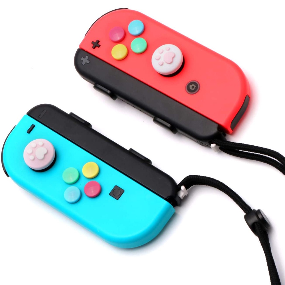 10 Pcs Cover Pelindung Tombol Kontroler Joy-Con Nintendo Switch OLED / Switch Motif Telapak Kaki