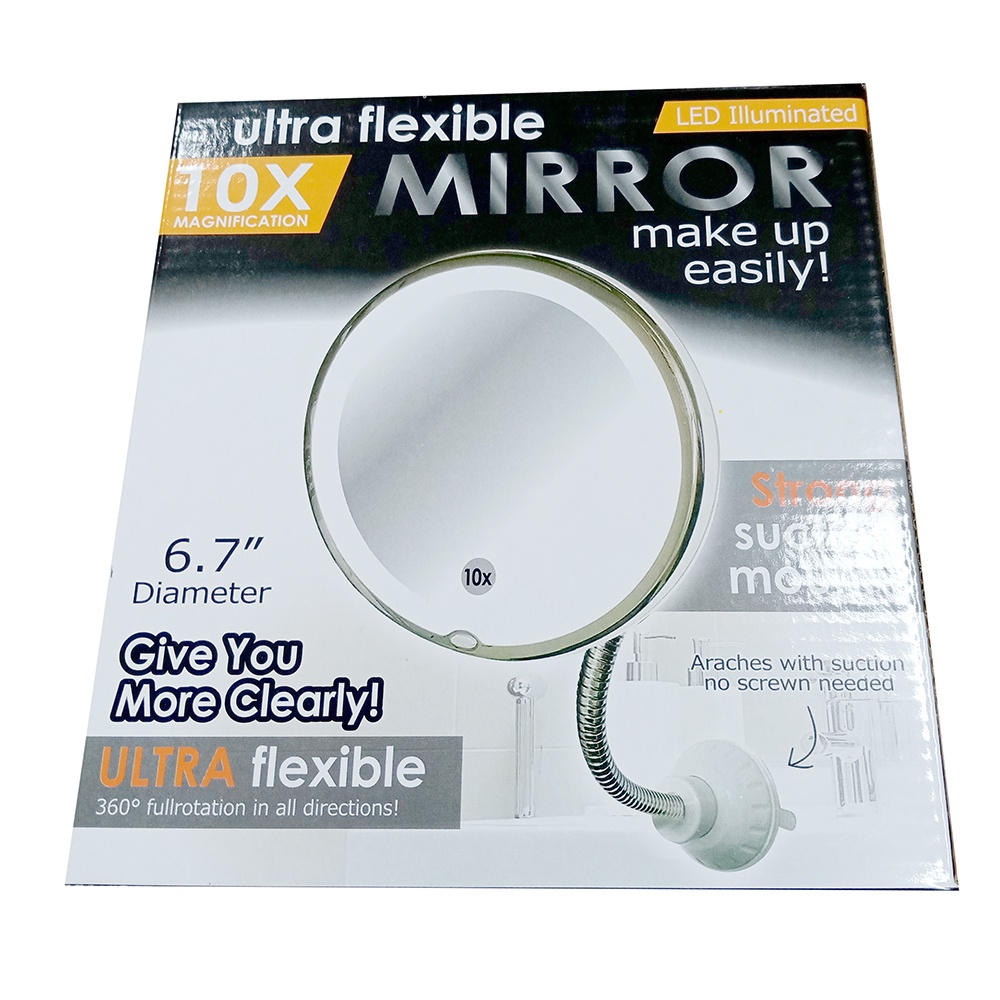 LED Make Up Mirror Cermin Lampu dengan Kaca Pembesar 10X - CY026 - White