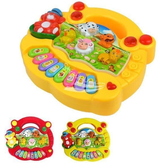 PROMO COD Mainan Edukasi BAYI ANIMAL FARM PIANO USIA 6 7 8 9 10 BULAN 1 TAHUN -Mainan Anak Musik Animal Tangga Nada ST