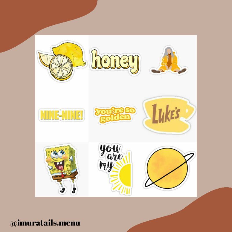 49pcs Sticker Tumblr Yellow