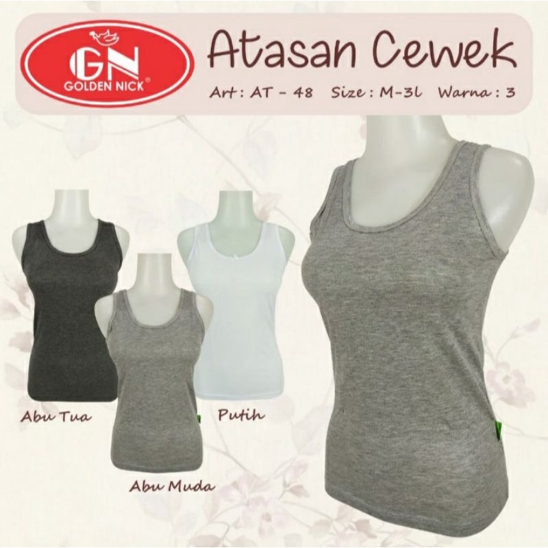 ( 3 Pcs ) Singlet Wanita Golden Nick | Singlet Golden Nick | Golden Nick