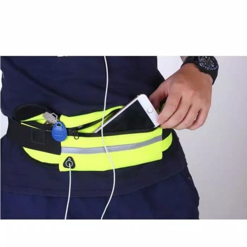 POCKETS RUNNING BELT TAS PINGGANG SPORT OLAHRAGA LARI JOGGING SEPEDA WATERPROOF