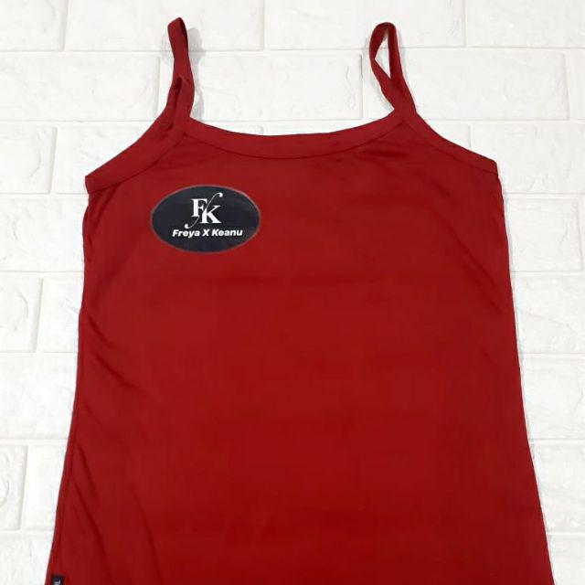 FREYA | Tanktop Wanita Katun /Tanktop tali kecil/Tanktop Wanita impor /Tanktop tali/Kaos dalam-Maron