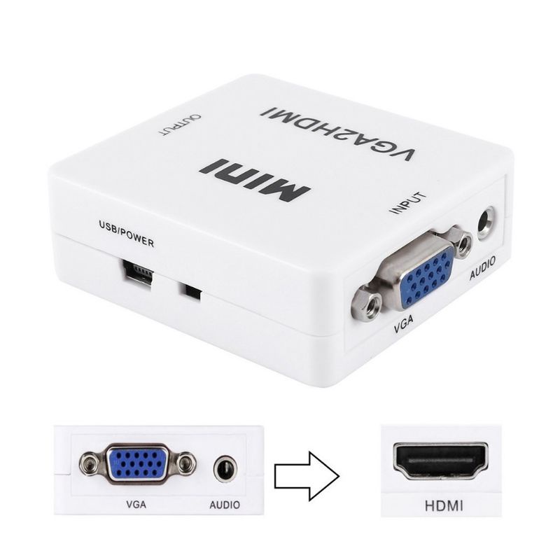 Converter VGA TO HDMI Mini Adapter HD 1080P VGA2HDMI