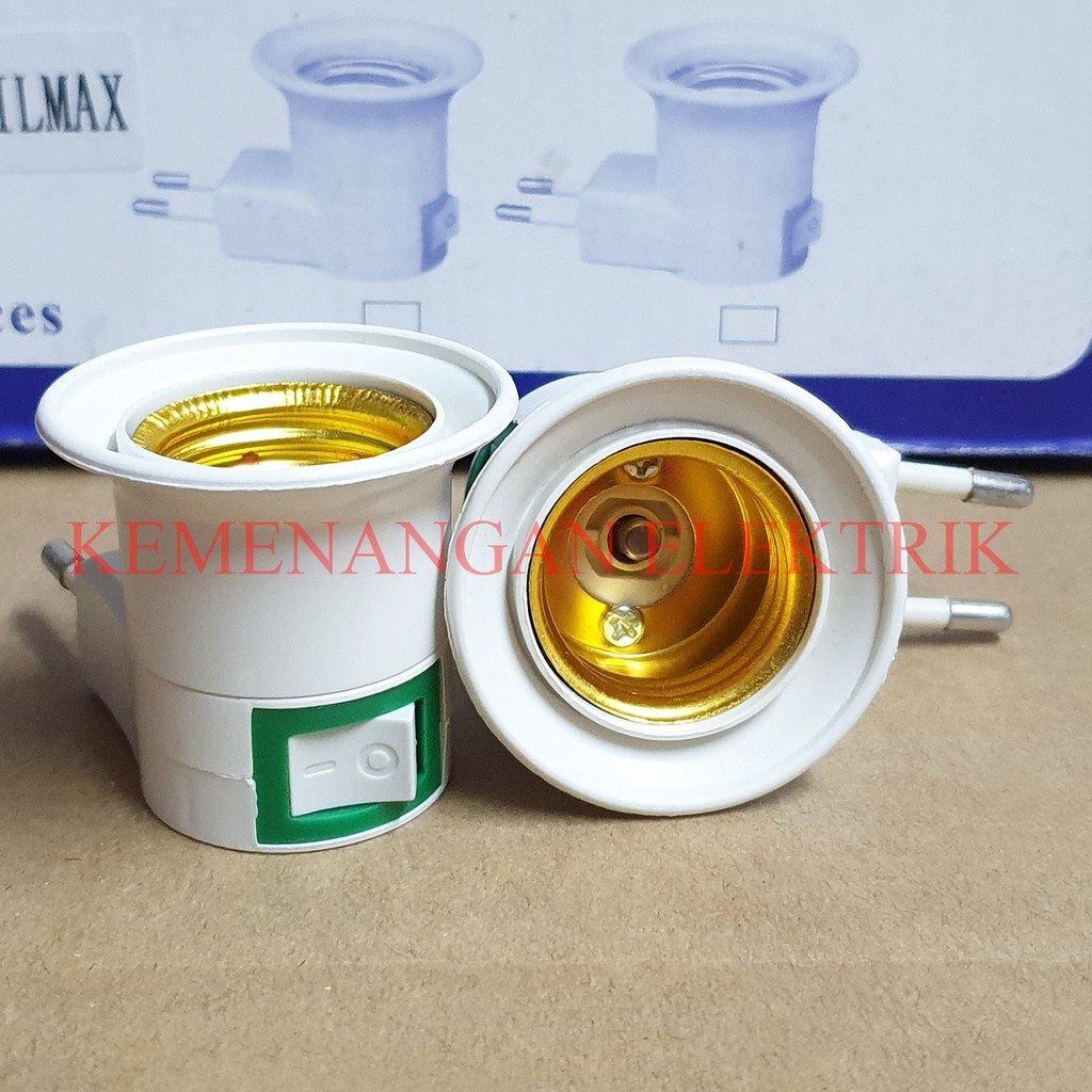 PHILMAX FITTING LAMPU TIDUR COLOK E27 / FITING LAMPU MALAM ON OFF / FITTING COLOK E27