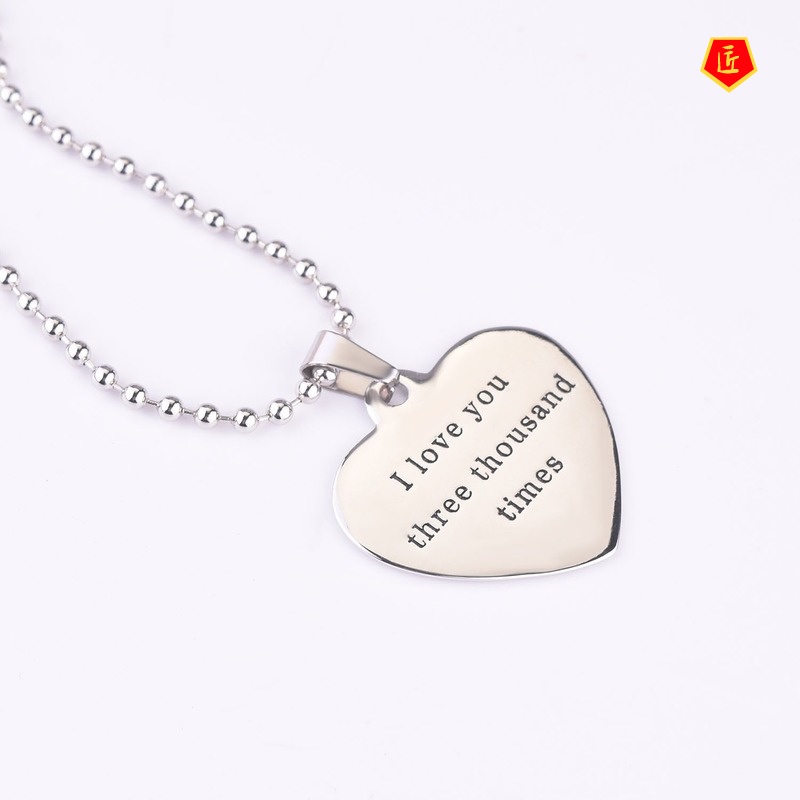 [Ready Stock]Creative Necklace European and American Heart-Shaped Pendant Commemorative Plaque