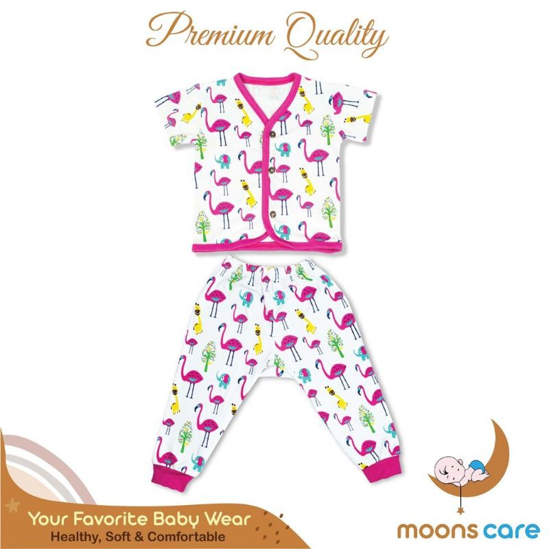 MOONS Stelan kancing Campur Premium | Setelan Baju Pendek Celana