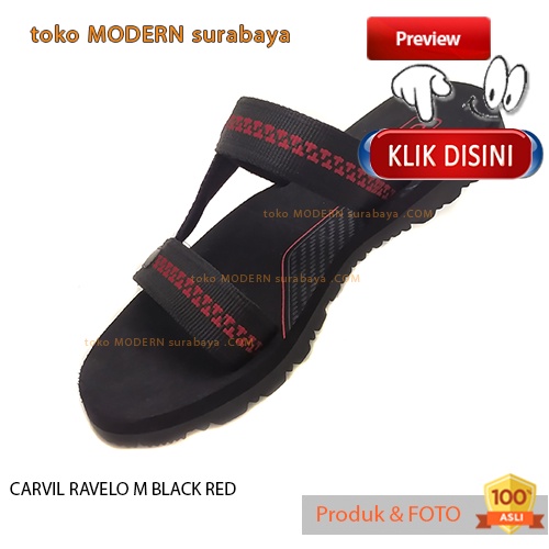 Sandal pria sandal casual slide CARVIL RAVELO M BLACK RED