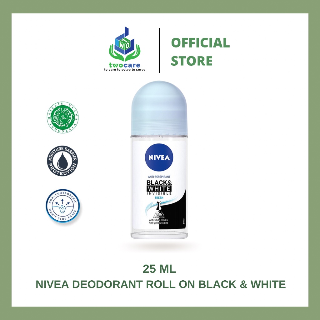 NIVEA Deodorant Invisible Black &amp; White Fresh Roll On 25 ml / 50 ml