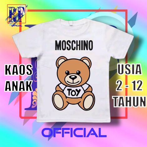 KAOS ANAK MOSCHINO BRAND DISTRO BAJU T-SHIRT VINTAGE KAOS KIDS TEE OOTD UNISEX PAKAIAN FASHION ANAK 