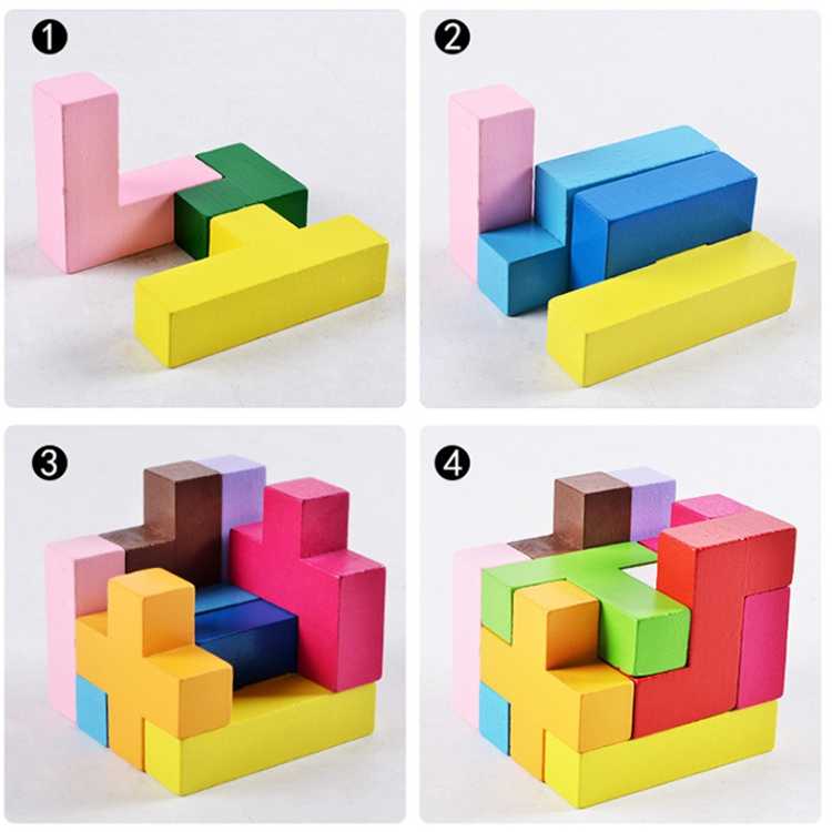 Mainan Kayu Montessori Wooden Toys Mainan edukasi 3D Cube jigsaw Puzzle