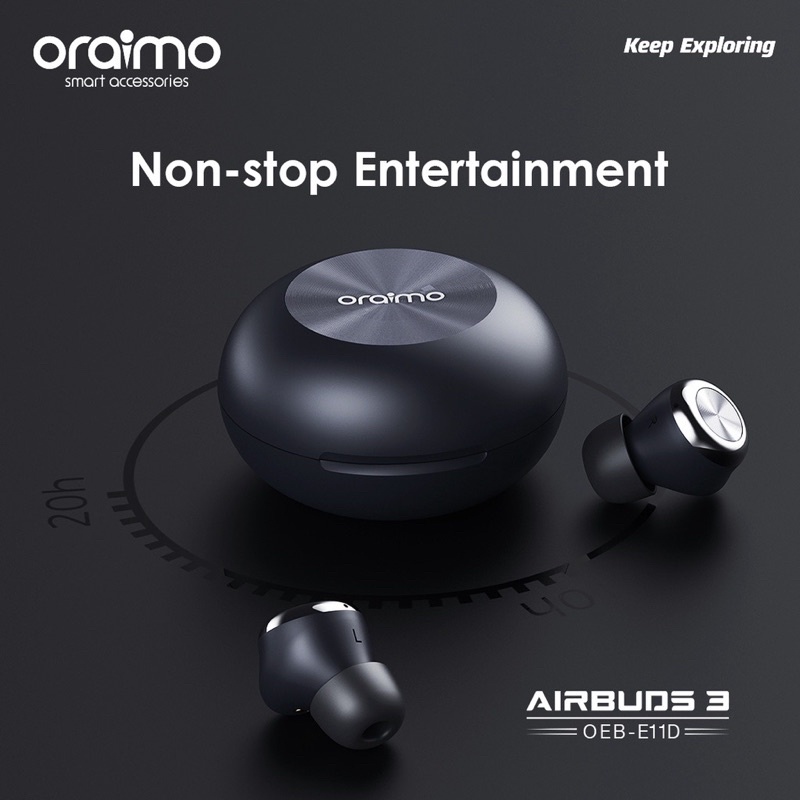 Oraimo OEB-E11D Airbuds 3 TWS Bluetooth Earphone Wireless Headset - Garansi 1 Tahun