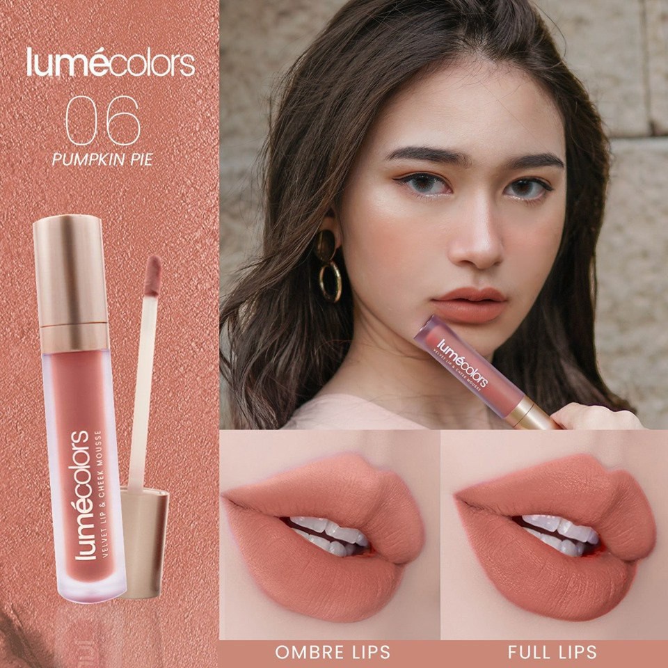 Lumecolors PUMPKIN PIE VELVET LIP &amp; CHEEK MOUSSE 3 IN 1 by CHRISTINA LIE BPOM HALAL lipstick