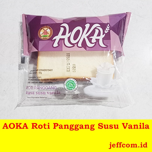 AOKA Roti Panggang Cokelat, Keju, Vanila, Durian, Stroberi, Blueberry-Susu Vanila