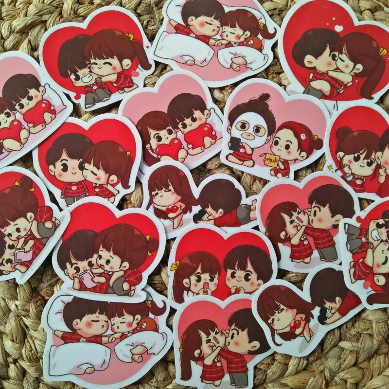 

STIKER DEKORASI COUPLE VALDAY CUTES DEKORASI SCRAPBOOK NOTEBOOK HANDPHONE DLL