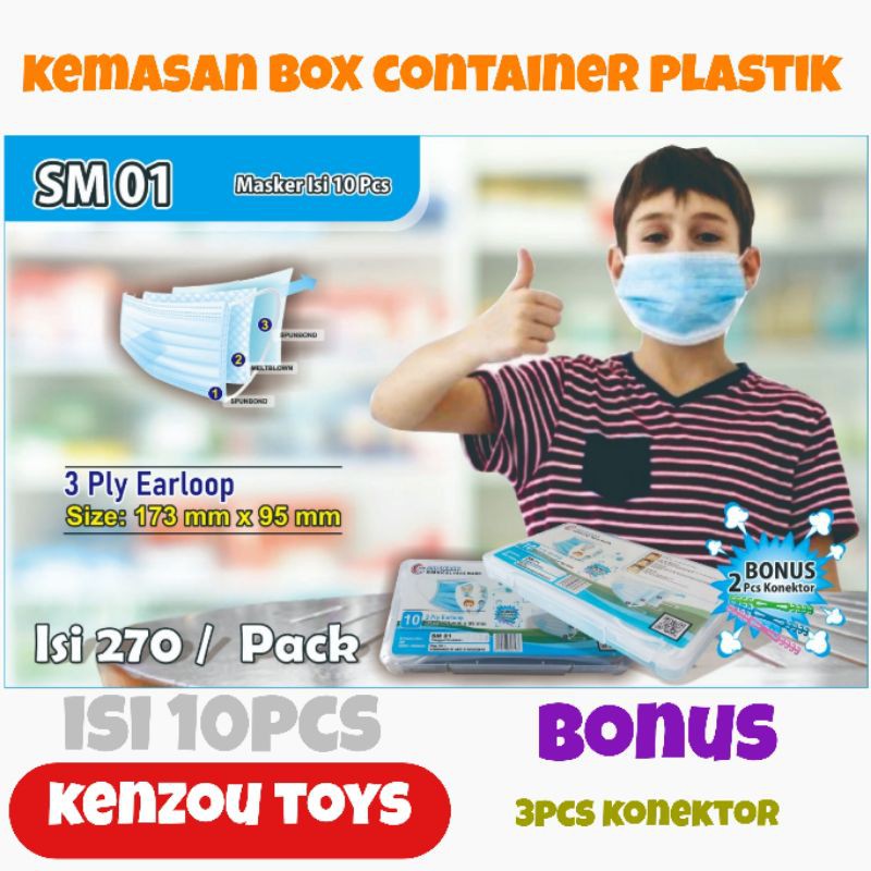 Masker Medis JSP SM01 3PLY 1Box Hardcase isi 10Pcs Surgical Mask Earloop