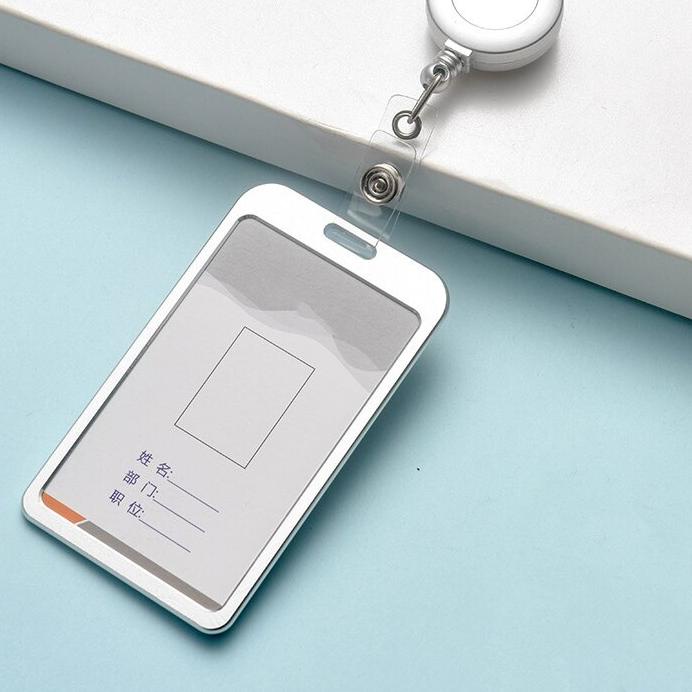 

✨Trend✔️ Name Tag Yoyo ID Card Holder Kartu Izin Metal Kantong Tarik 2 sisi