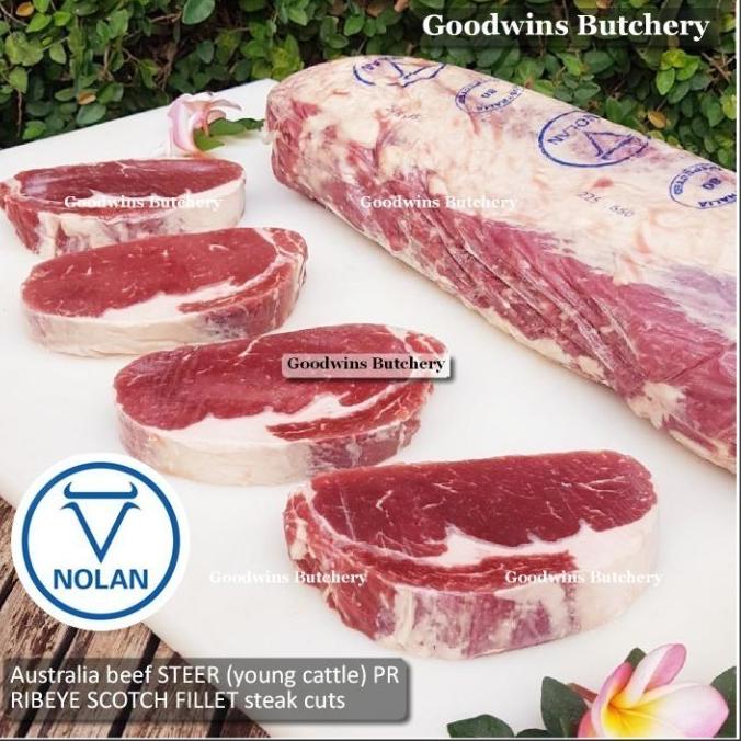 

600G 5Pcs Steak 3/8" 1Cm Ribeye Cuberol Beef Pr Steer Australia Nolan Ee39Keogff