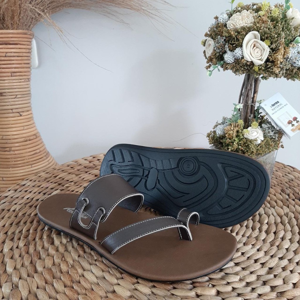 Sandal Pria Casual Kulit Terbaru Sendal Cowok Asli Garut