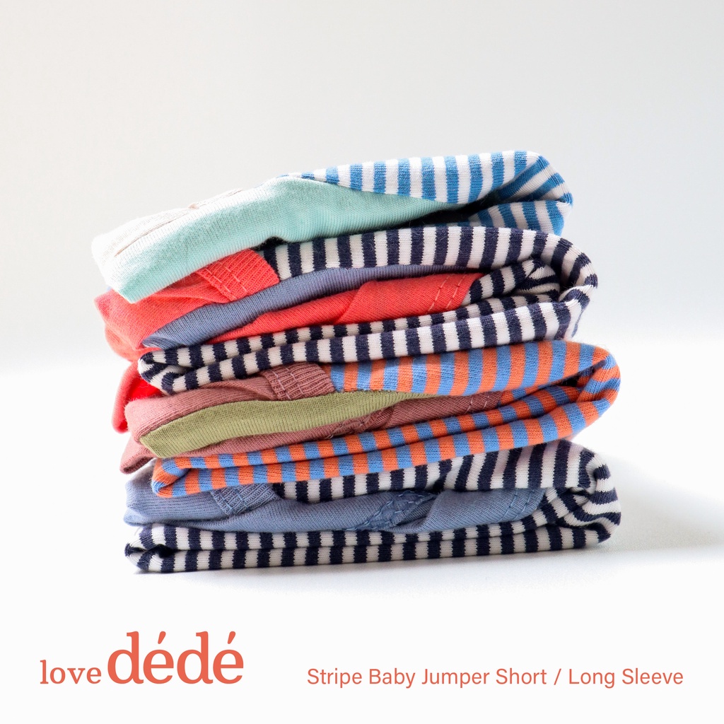 Lovedede Stripe Baby Jumper Short &amp; Long Sleeve - Jumper Bodysuit Bayi Lengan Panjang / Jumper Bodysuit Bayi Lengan Pendek NB-12 bulan