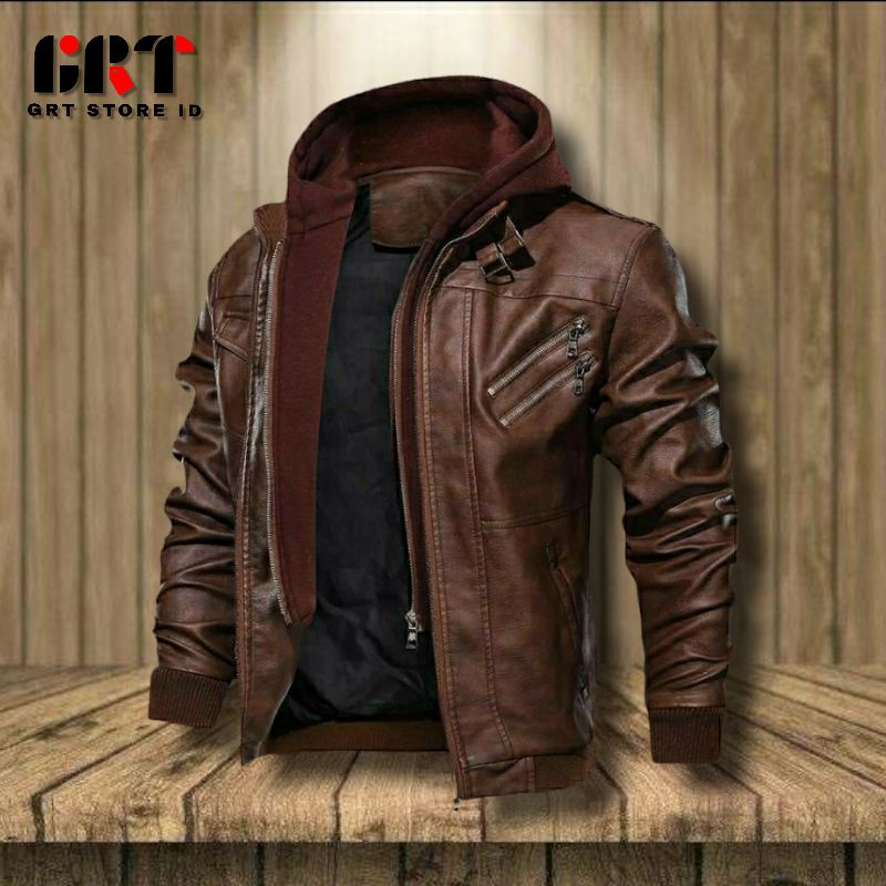 jaket kulit pria/ jaket kulit asli garut/ jaket kulit hoodie/ jaket kulit domba/ jaket kulit asli/ j