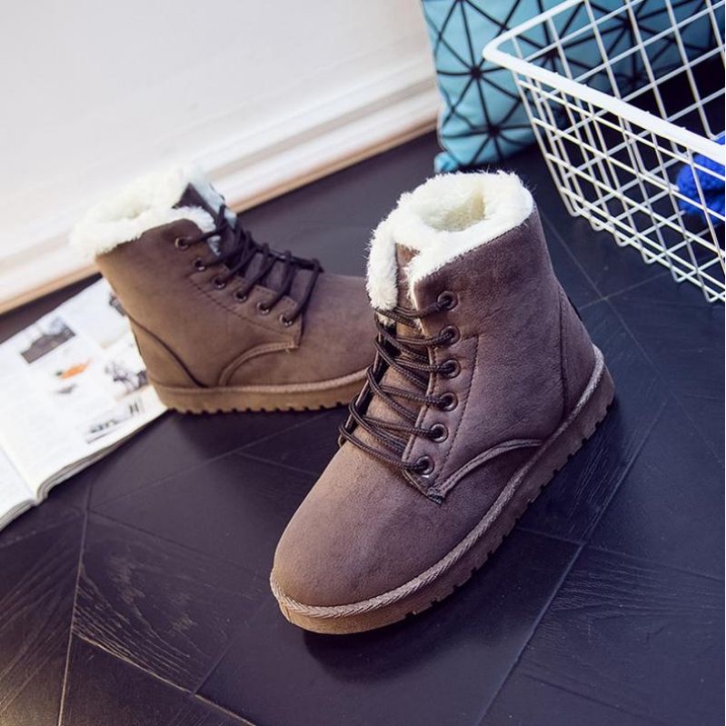 IMPORT WOMAN SUEDE WINTER BOOTS THERMAL SHOES SEPATU WANITA MUSIM DINGIN