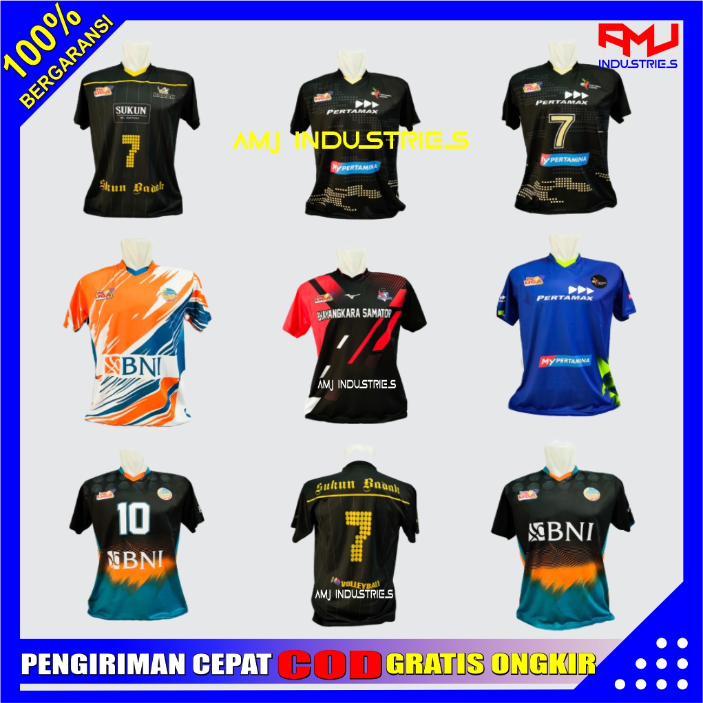 Baju Voli Jersey Volly Kaos Volli Voly Voli Full Printing Jersy Volley Cowok Cewek Pria Wanita Atasa