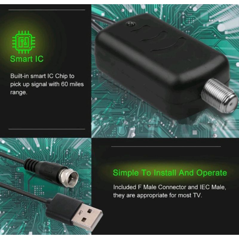 Taffware Penguat Signal TV Digital Antena TV Digital Amplifier Signal Booster