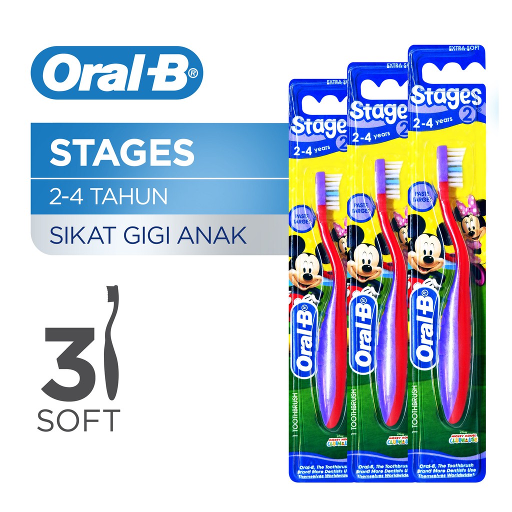 Oral-B Sikat Gigi Stages 2 Pack Of 3 | Shopee Indonesia