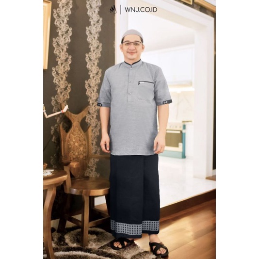 Sarung Tenun Pasha Ungu Original Wanoja Hitam Polos