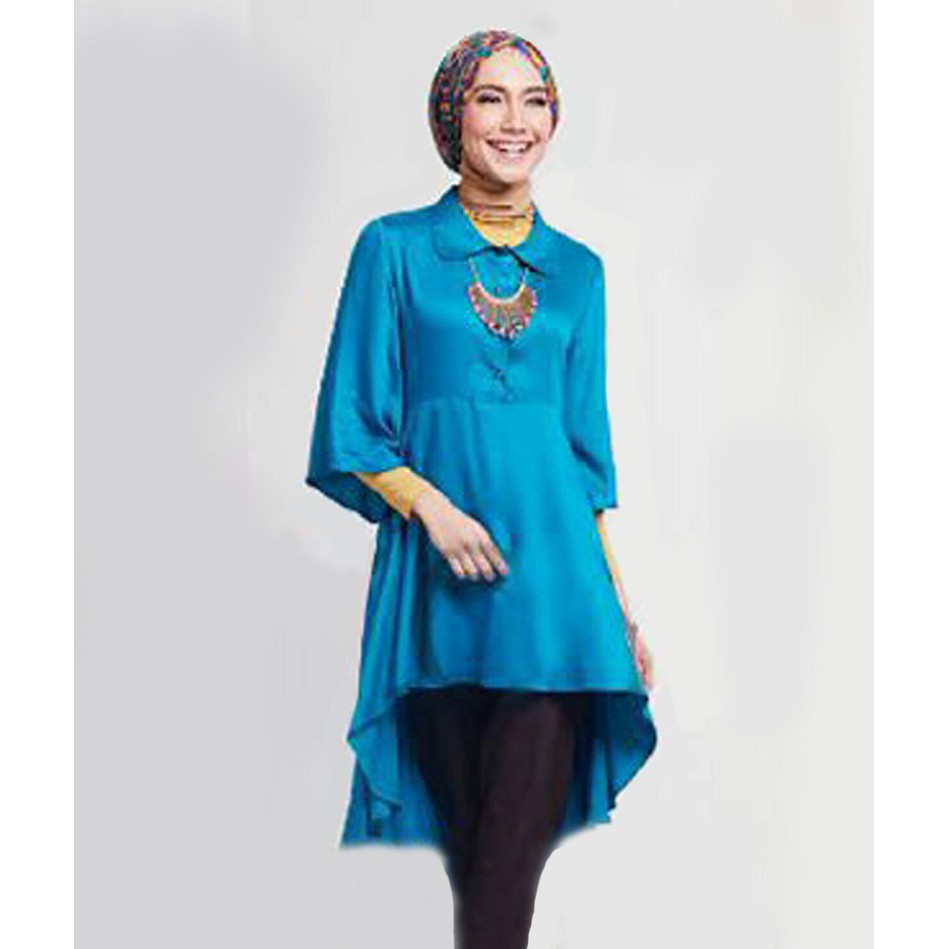 Baju dress Tunik Zoya Top SW tunik wanita rayon bangkok biru murah