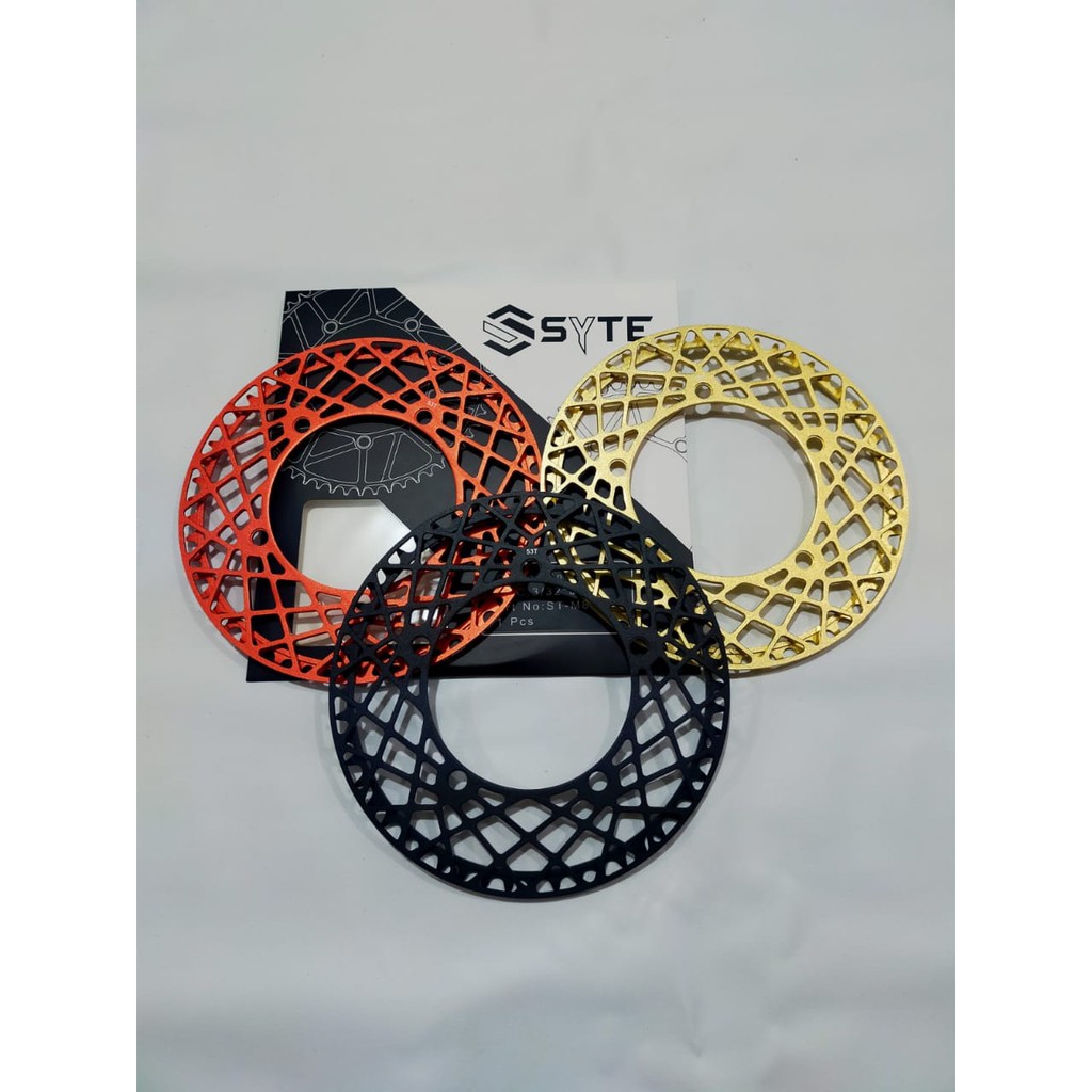 SYTE chainring 53T 56T motif shadow BCD 130mm sepeda lipat