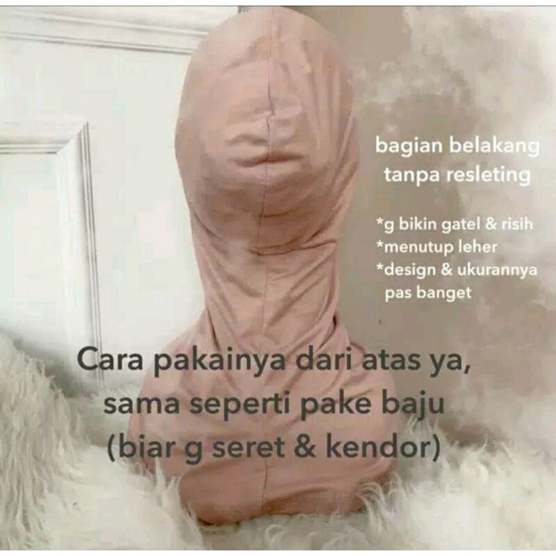 Inner Ciput Ninja Malay Tanpa Resleting/Daleman Jilbab Ninja Yuro