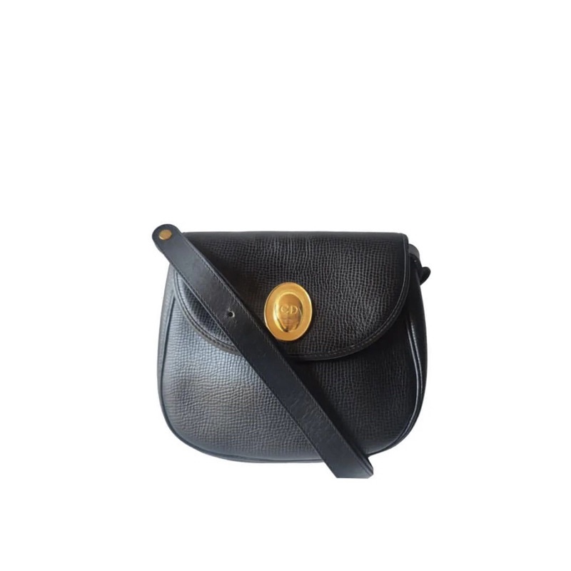 Christian Dior Vintage Flap Bag Black GHW