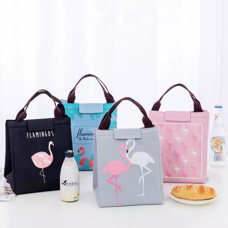 Tas Bekal Lunch Bag Motif Flamingo Panjang