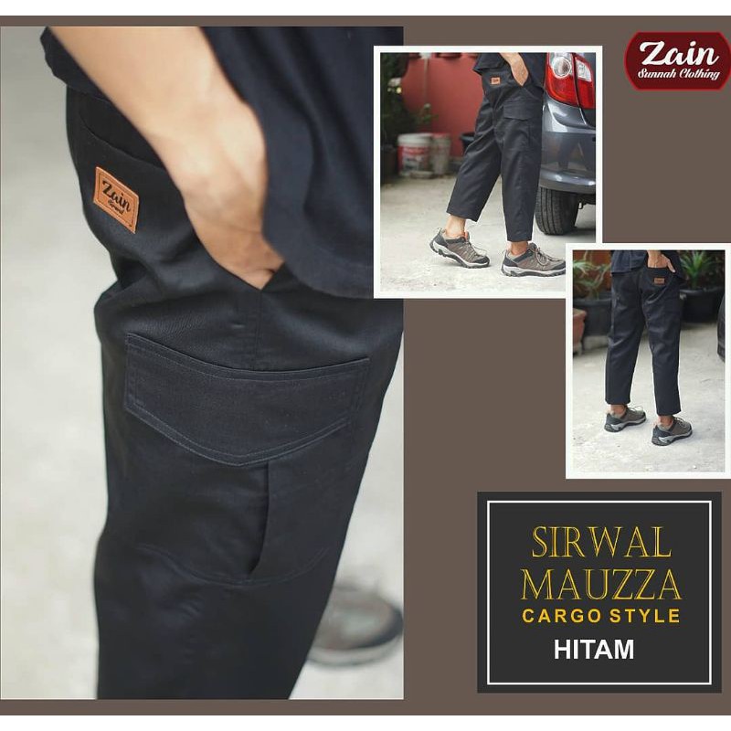 celana sirwal cargo jumbo mauzza by zain sirwal ukuran xxl - xxxl bahan drill