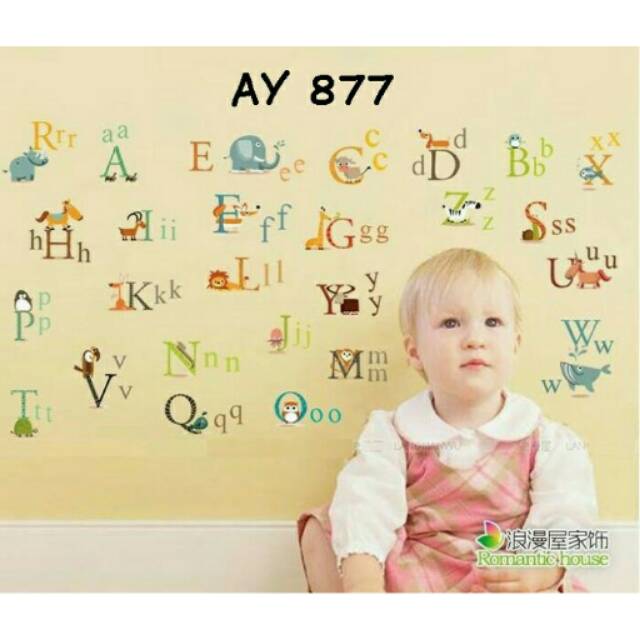 Wallsticker Abjad Besar kecil/ edukasi/ stiker dinding/ huruf/ Alphabet/ dekorasi/ anak/ belajar