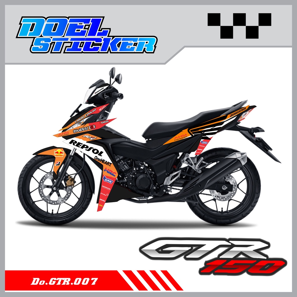 STICKER STRIPING GTR 150 - STICKER STRIPING LIST VARIASI HOLOGRAM , CROME GTR 150 DOEL 007