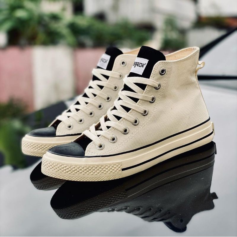 Warrior Poseidon Black White High - Sepatu Warior Original