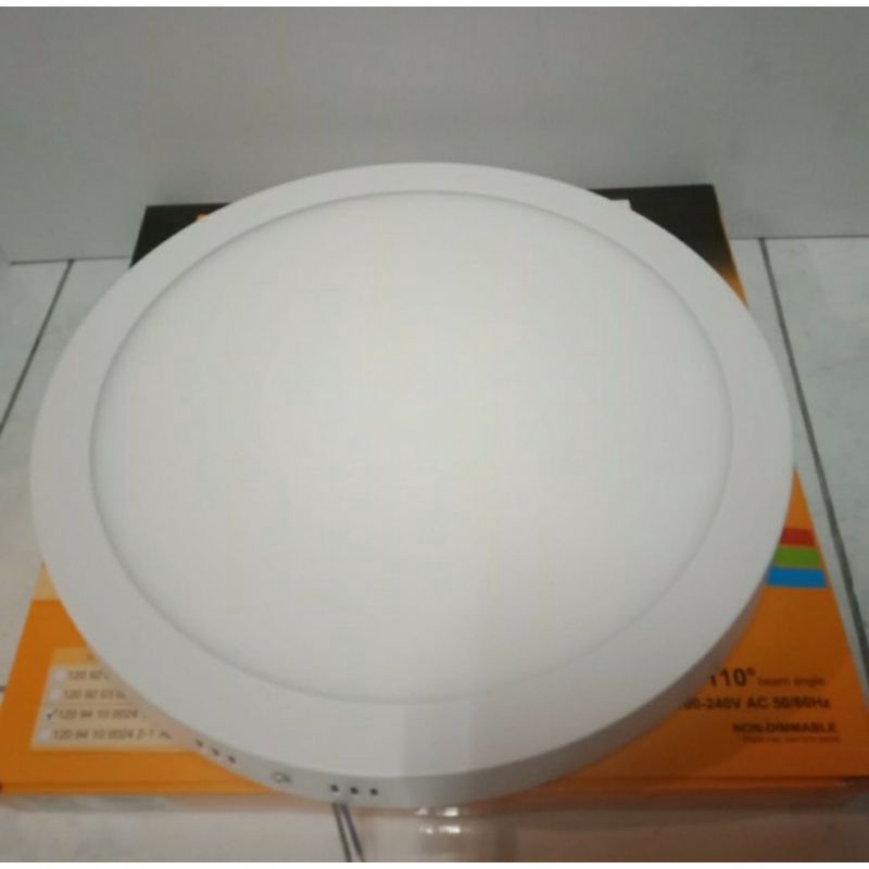 Meval Downlight Outbow Surface Slim 24W bulat dan kotak nyala putih. Led panel OB outbow tempel pavon 24Watt